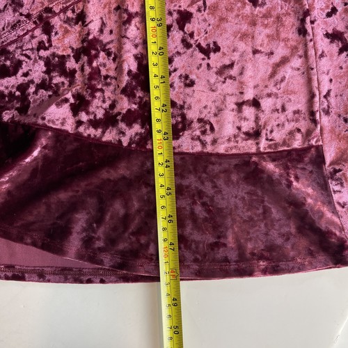 Juicy Couture lila Crushed Samt Langarm Gürtel asymmetrisch Midikleid L Neu mit Etikett - Bild 9 von 9