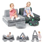 Glow in the Dark Modular Kids Play Couch Set w/ Machine-washable Flannel Covers
