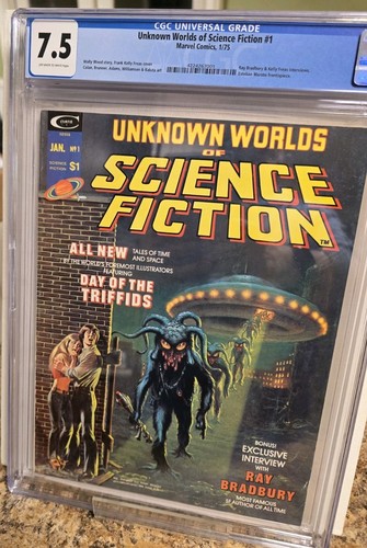 UNKNOWN WORLDS OF SCIENCE FICTION #1 CGC 7.5 NO RESERVE! BRADBURY, TRIFFIDS! - Picture 2 of 3