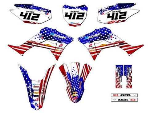2019-2023 Crf 250 F Mercia USA Senge Grafiken Set Kompatibel Mit Honda - Picture 1 of 10