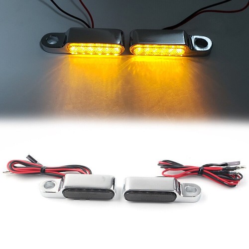2x LED Motorrad Blinker Bremse Kupplungshebel Blinker Chrom Universal - Picture 1 of 6