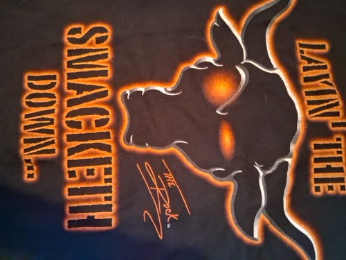 The Rock Layin The Smack Smacketh Down XL T Shirt Ruddy Poo Candy As* WWF - Picture 3 of 6