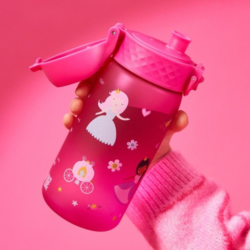 Ion8 Princess Pink Water Bottle 350ml Leakproof OneTouch Lid BPA-Free - Picture 4 of 8