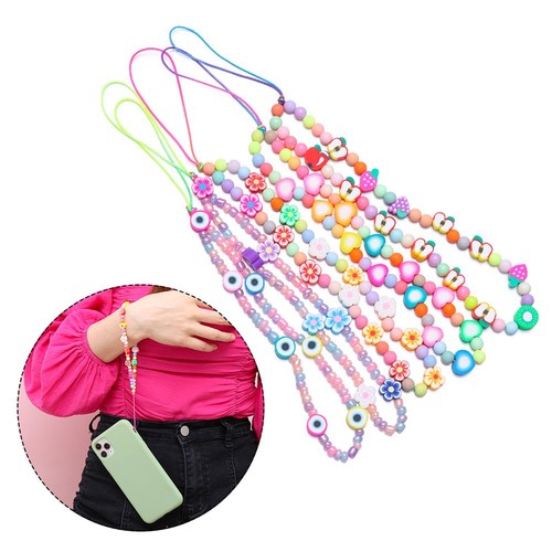 Keys Bohemia Soft Clay Mobile Phone Chain Phone Case Hanging Cord Phone Lanyard - Photo 9 sur 17