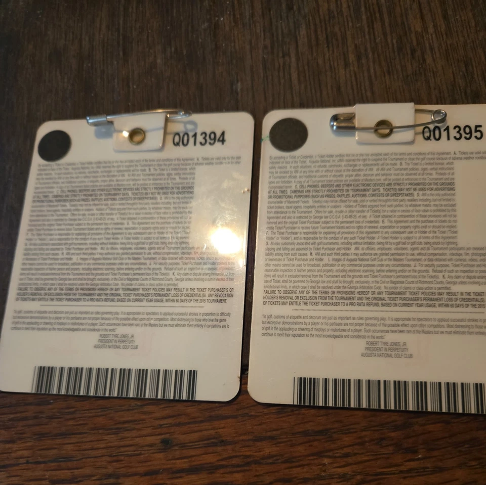 Insignia Augusta Masters 2015 Jordan Spieth ganado (precio por insignia (consecutivo #s)) Foto 3 de 3