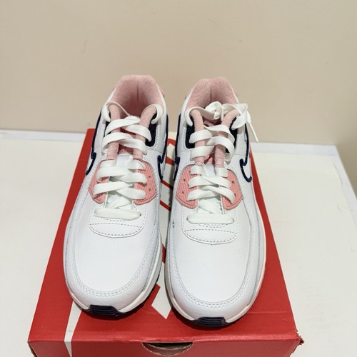Nike Air Max 90 LTR White Pink Glaze Shoes Sneaker GS Kids Size US 4Y New✅ - Picture 4 of 10