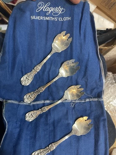 Antique Reed & Barton Francis I Sterling Silver Demitasse Spoon Pair 4¼