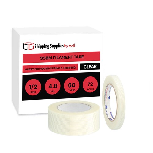 72 Rls Reinforced Filament Strapping Tape 4.8 Mil Fiberglass Tape 1/2"x60 Yds - Picture 2 of 8