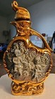 1974 Jim Beam Blue Gold Tone Two Cherubs 12" Barware Liquor Bottle