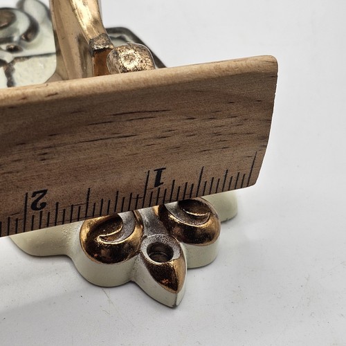Vintage Messing Kleiderhaken Retro Viktorianisch Metall Weiß Emaille Nachlass Fund - Bild 8 von 8