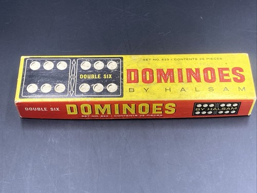 Vintage Dominoes by Halsam - Double Six Complete Set No. 623 - 28 Pieces