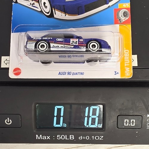 Hot Wheels Audi 90 Quattro auto pressofusa scala 1:64 da collezione 144/250 blu e wh - Foto 14 di 14