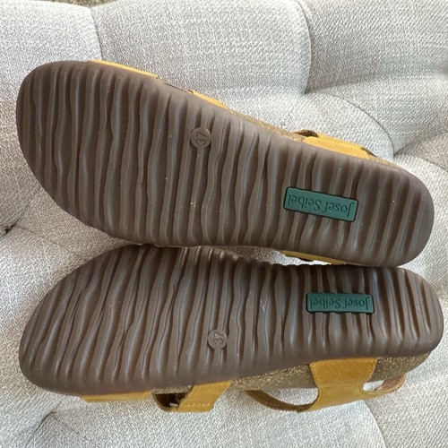 Joseph Siebel Tonga Yellow Genuine Leather Sandals Comfort Shoes Sz 37 Or 6.5 - Picture 5 of 7