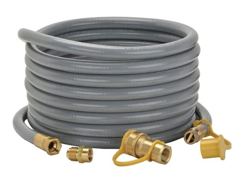 24 Fuß 1/2 Zoll Erdgasschlauch mit Schnellkupplung & Adaptern für NG/Propangrill - Bild 1 von 7