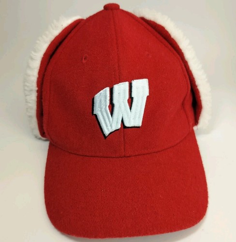 Wisconsin Badgers Trapper Hat Melonwear Adjustable Sherpa Cap NCAA Football
