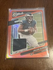 2021 Donruss Optic Threads Jalen Hurts Patch Red Prizm Eagles