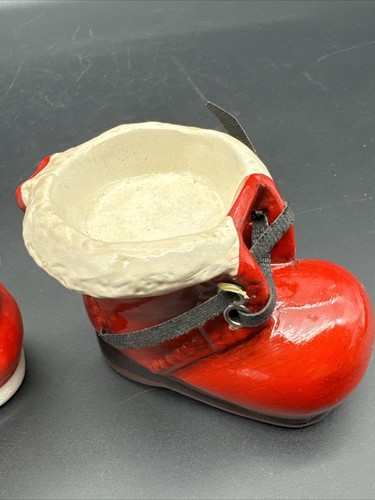 Vintage Christmas Napco Santa Boot Planter And Candle Holder Mini MCM Ceramic - Picture 3 of 19