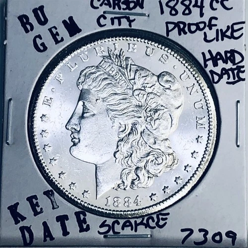 1884 CC BU GEM MORGAN SILVER DOLLAR UNC MS+++ U.S. MINT RARE KEY COIN 7309