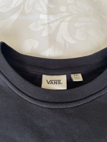 Men’s Vans Black With Grey Logo Crew Neck Sweatshirt Size XXL - Picture 2 of 4