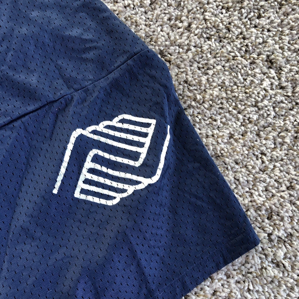 Vintage 70s Majestic Jersey Mens Large Blue Polyester Mesh V-Neck Made In USA - Изображение 3 из 4