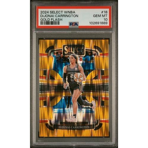 2024 Select WNBA #18 DiJonai Carrington Gold Flash SSP /10 PSA 10 PHX DAL Pop 2