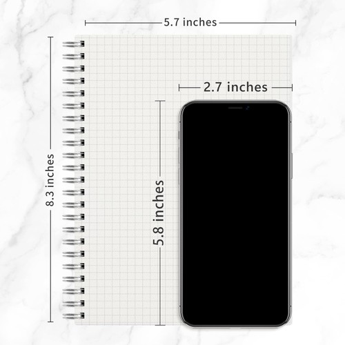 RETTACY Graph Grid Papier Notizbuch, 3er-Pack, 160 Seiten pro Packung, A5 Medium Format... - Bild 7 von 8