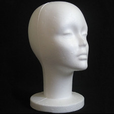 Female Styrofoam Mannequin Head Wig Hair Glasses Display Model Foam US