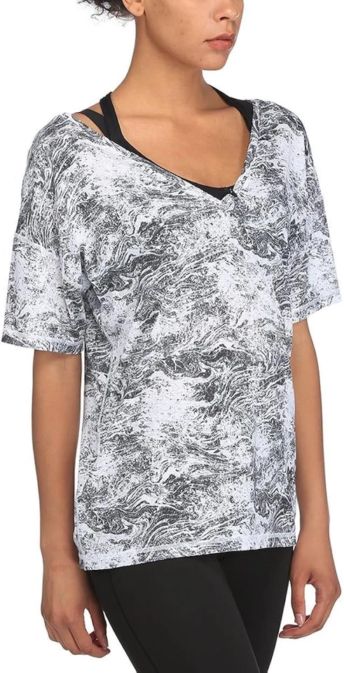 Puma ladies T-shirt Dancer Drapeey Tea Top, Black Quarry / White, XS - Image 4 of 4