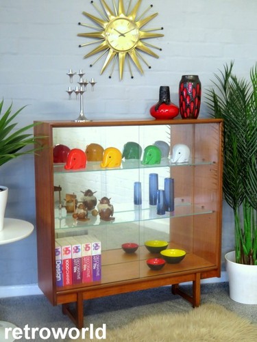£30 RABATT Mid Century Vintage 60er Teak TURNIDGE of LONDON Vitrine Bücherschrank