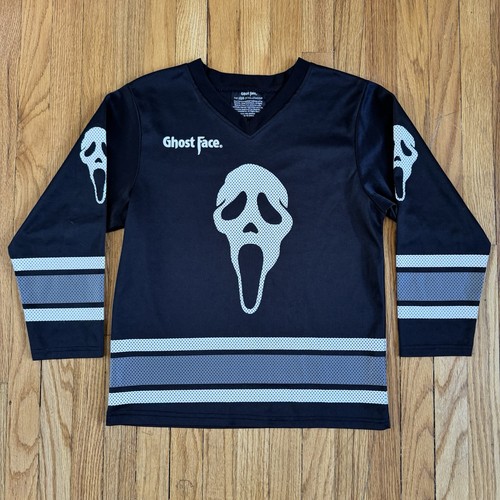Spirit Halloween Herren schwarz Geist Gesicht Schrei Film Hockey Trikot XS/Small