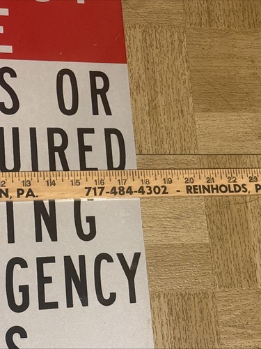 RARE Vintage Authentic SNOW EMERGENCY ROUTE Metal Traffic Road Sign Red 24x18 - Bild 11 von 12