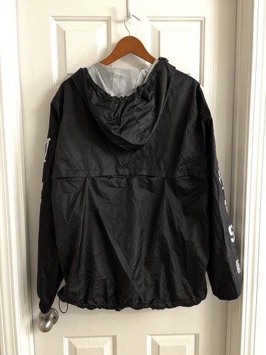 Black & Silver Southpole Men’s Aztec Skull Windbreaker Pullover Jacket Sz L Y2k - Picture 2 of 3