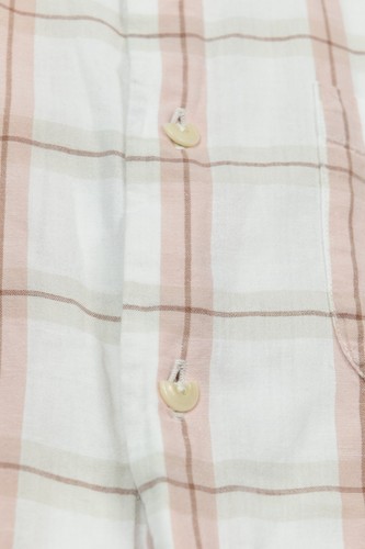 Outerknown Hemd Herren Medium weiß kariert Baumwolle Leinen Kurzarm Knopfleiste - Bild 8 von 16