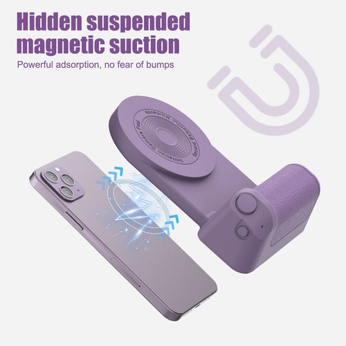 Magnetic Suction Handheld Bluetooth Phone Camera Shutter Hand Grip Holder 2 in 1 - Photo 10 sur 16