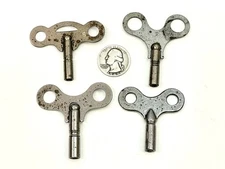 4 OVI Single Bit Mantle Clock Winding Keys Size 8 & 12 Parts Repair lot#7178