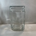 Clear Glass Square Canister Storage Jar W/ Airtight Lid 7.75” Tall