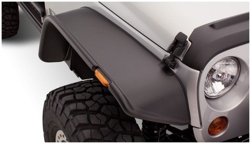 Bushwacker 10053-07 Flat Fender Flares for 07-18 Jeep Wrangler JK Front Pair - Picture 2 of 4