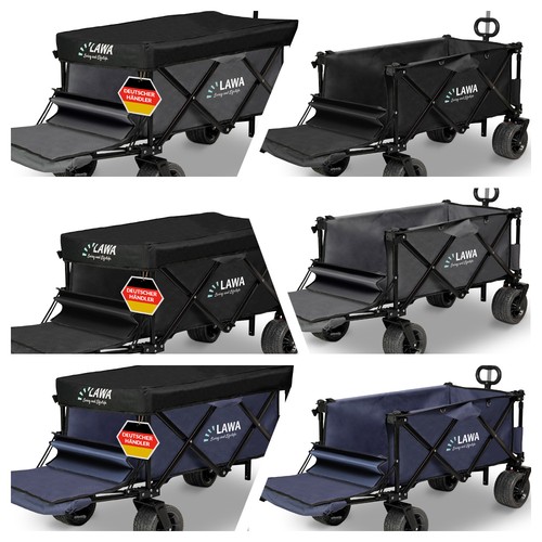 Handwagen faltbar 100kg klapp Bollerwagen Bremse Transportwagen Einkauf Trolley - Bild 8 von 8