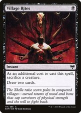  3x FOIL VILLAGE RITES - Kaldheim   MTG Magic the Gathering Card