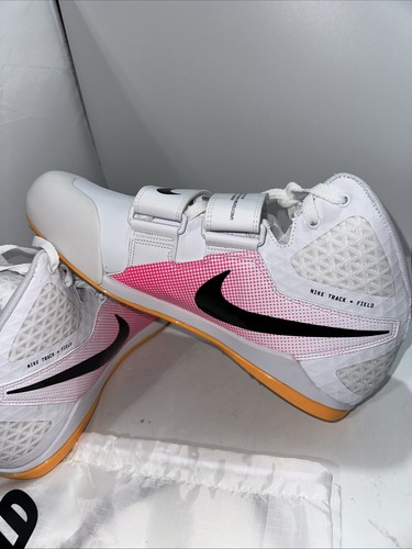 Nike Zoom Javelin Elite 3 Track Shoes Mens 13 White Pink AJ8119-101 Spikes & Bag - Picture 3 of 6