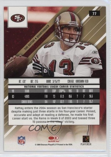 2004 Leaf Rookies & Stars Longevity Black /75 Tim Rattay #77 - Picture 2 of 4