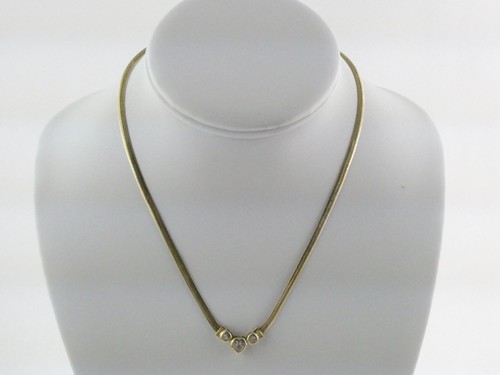 Collar de corazón de cristal de plata esterlina dorada SU 925 8,4 g 16 pulgadas 8,4 g - Imagen 17 de 22