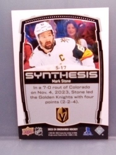 Mark sSone 2023-24 Upper Deck Sintesi Granata Verde #S-17 VGK Cavalieri d'Oro - Foto 4 di 5
