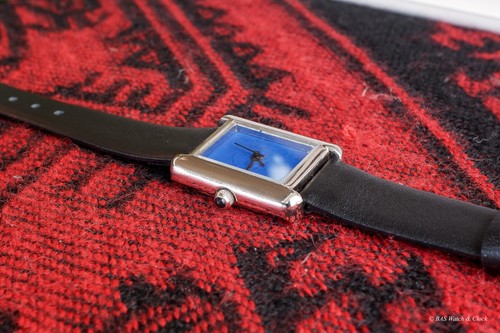 Reloj de cuarzo Tank para mujer - Pintado a mano esfera azul Easy Klein - Único en su clase - Imagen 6 de 9
