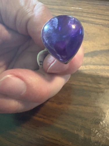 Lila Edelsteine Silber Ring (925) - Größe 8,5 - Bild 2 von 3