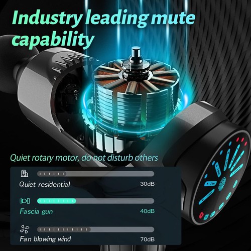 DDVWU Cordless Deep Tissue Percussion Massage Gun LCD Touch 7-Speeds 15-Heads - Picture 4 of 11