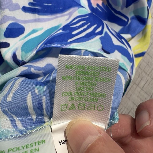 Mameluco Lilly Pulitzer Arbelle para mujer pequeño azul amarillo floral fuera del hombro - Imagen 8 de 13
