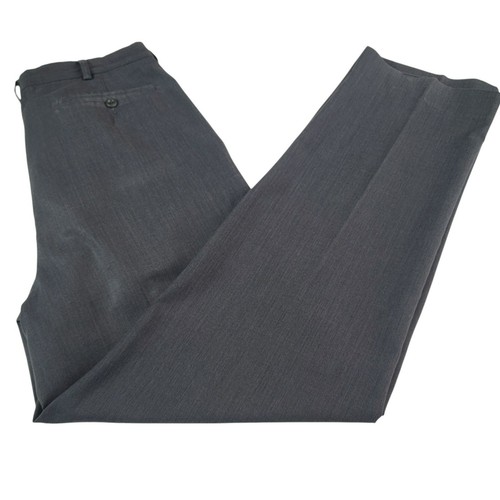 Pantalones de vestir Roundtree & Yorke de fácil cuidado, hombre 34x34, gris, frente plisado, lana, usados en excelente estado - Imagen 14 de 24