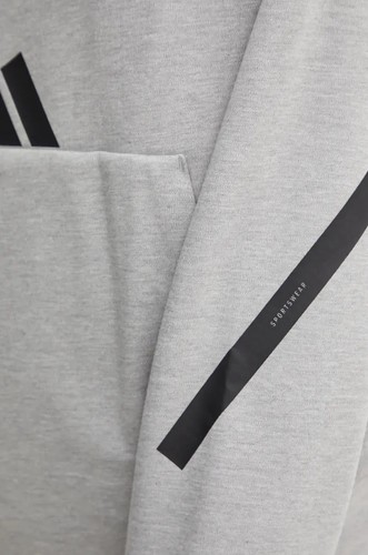 Adidas Z.N.E. Fleece Oversize Women’s Hoodie Athletic Gray Hooded Jacket #592 - Picture 11 of 11