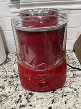 CUISINART 1.5 QT ICE CREAM YOGURT SORBET MAKER ICE-20 RED - Tested And Works!